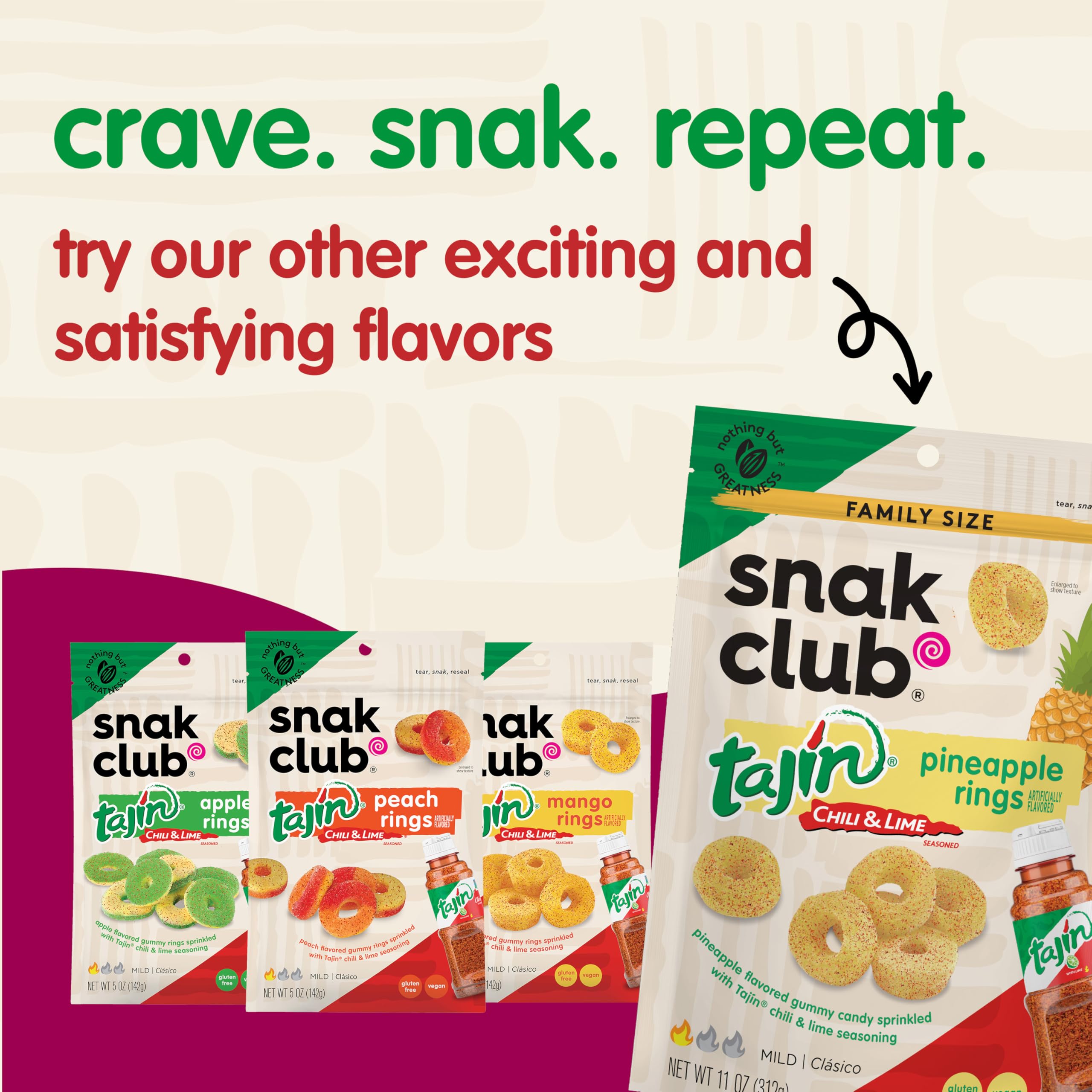 Party-size bag of Snak Club Watermelon Rings for gatherings