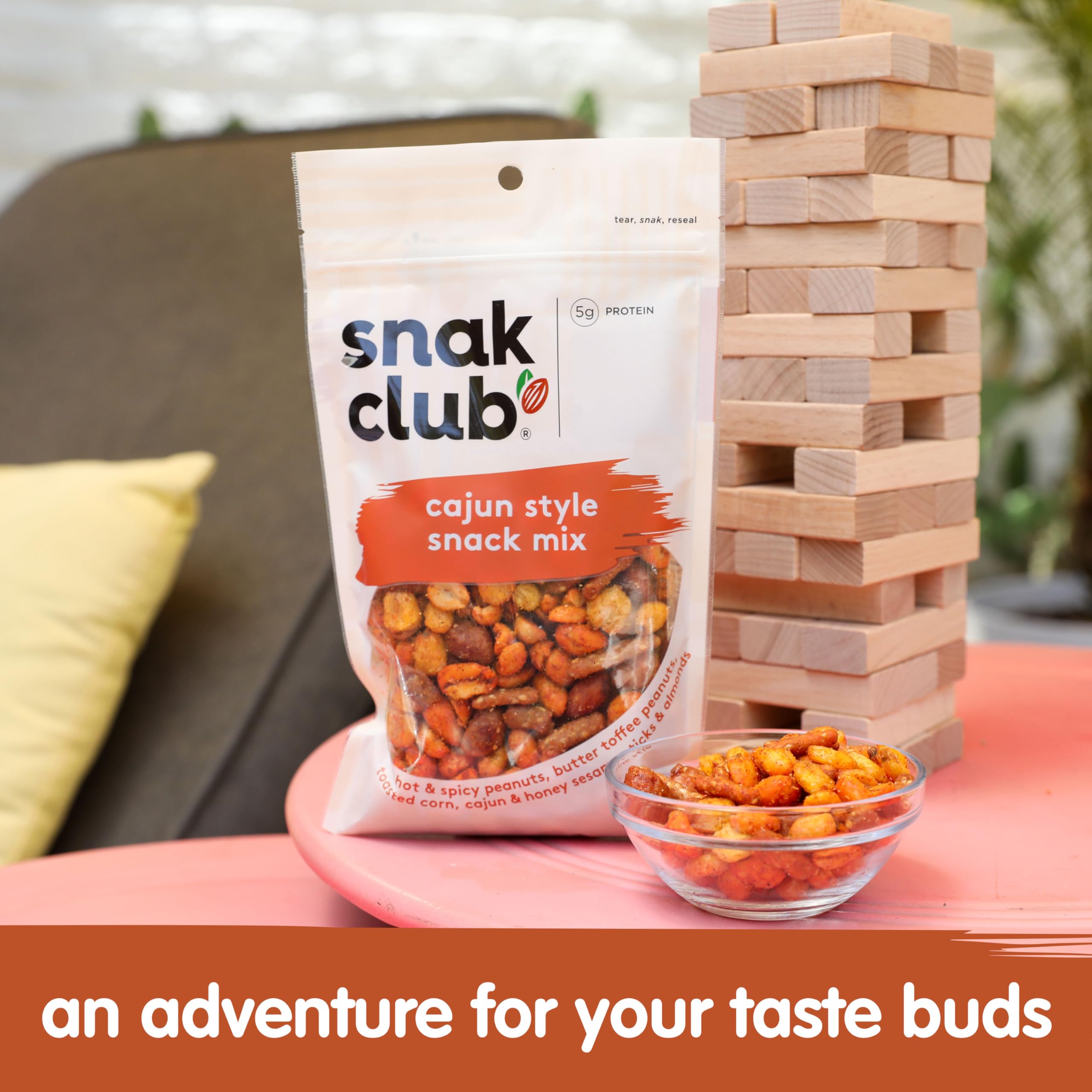 Cajun honey sesame sticks from Snak Club for savory-sweet contrast