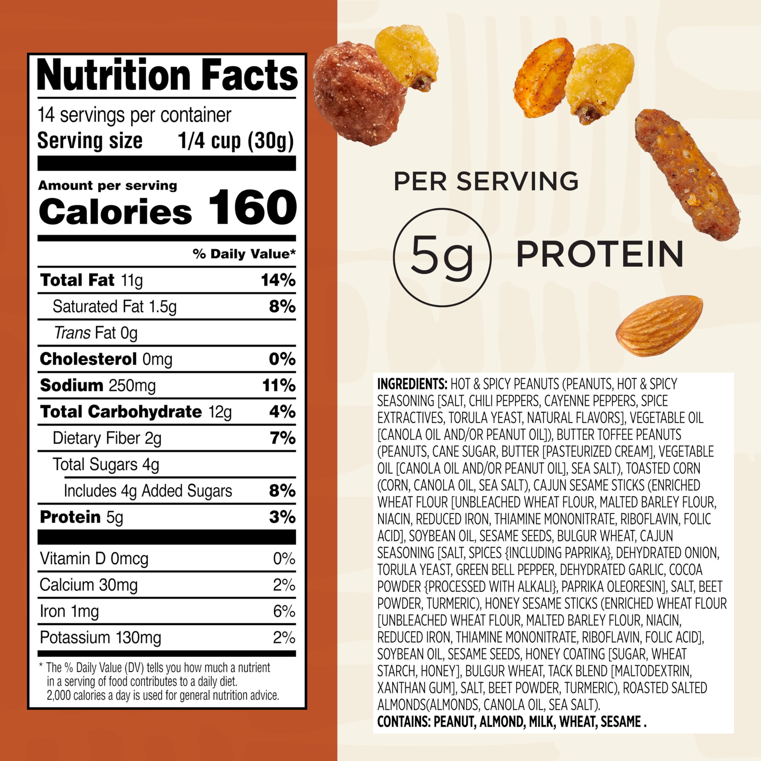 Close-up of Snak Club hot and spicy peanuts highlighting bold flavor