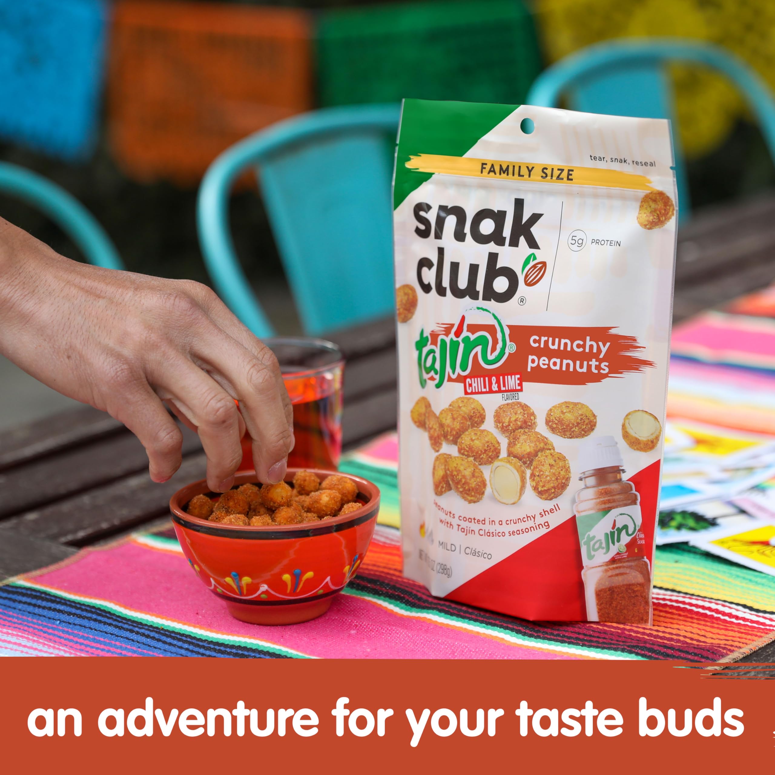 Snak Club Tajin Crunchy Peanuts shine at parties