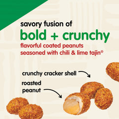 Snak Club Tajin Crunchy Peanuts resealable bag promotes freshness