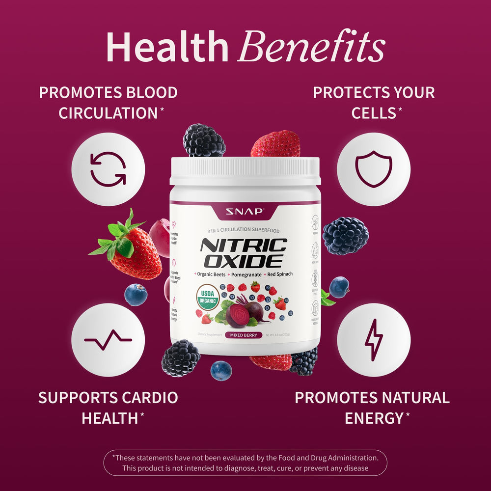 Snap Supplements beet root powder with pomegranate and red spinach adds antioxidant-rich nutrition.