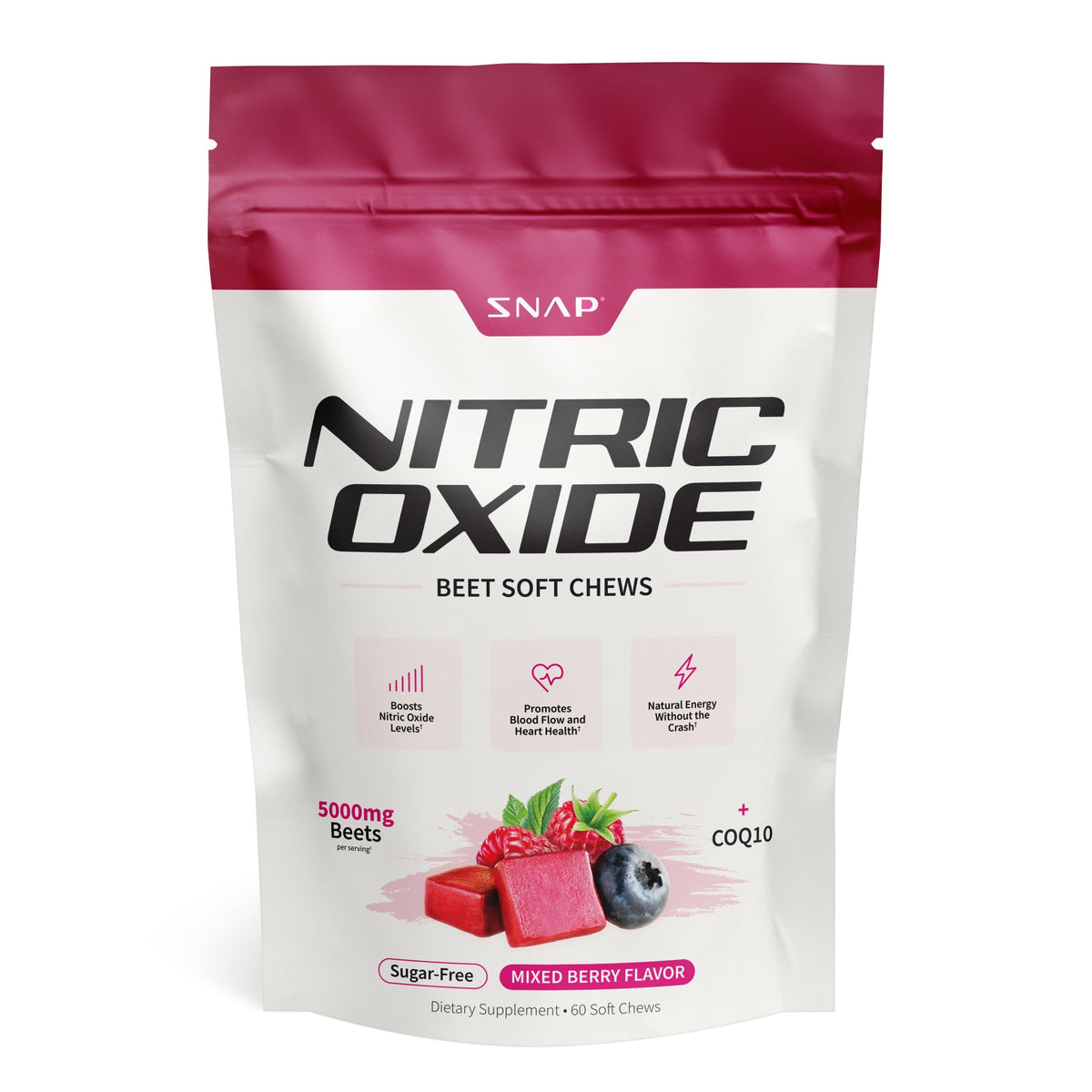 Snap Supplements Beet Root soft chews bottle ready for daily energy support.