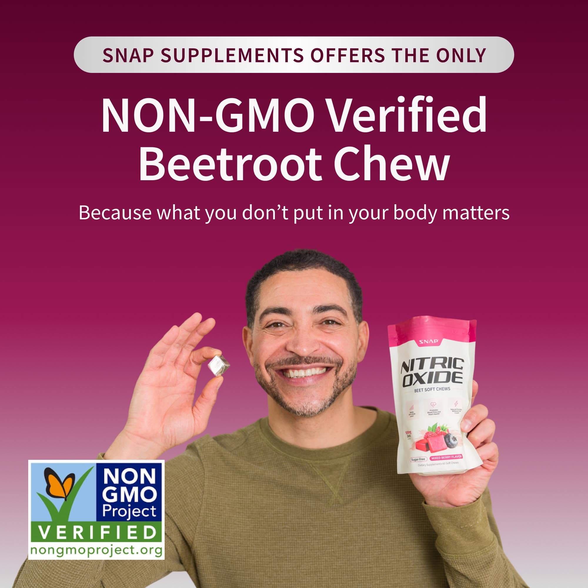 Snap Supplements Beet Root soft chews travel-ready packaging for energy on the go.
