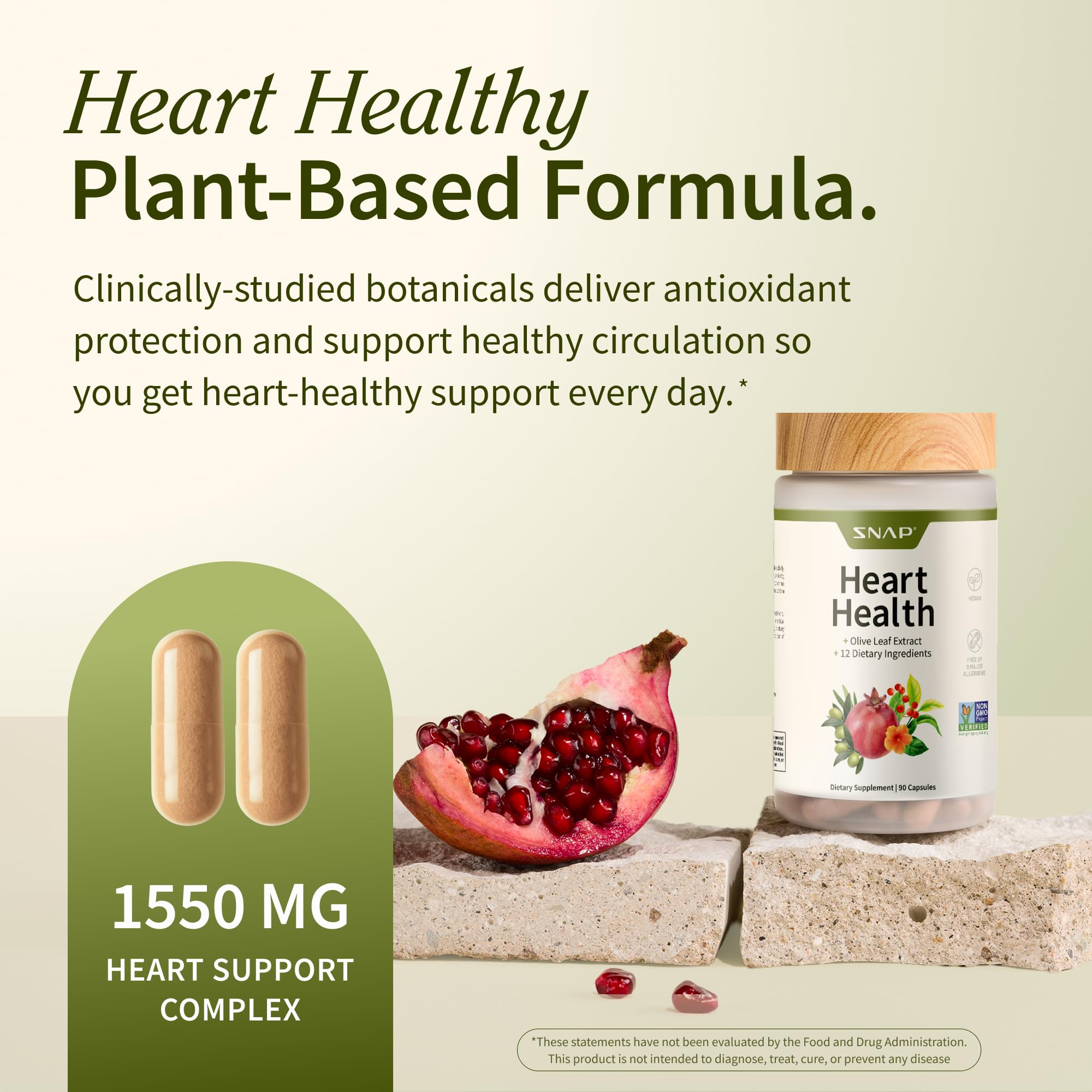 Snap Supplements Heart Health tablets ready for daily use.