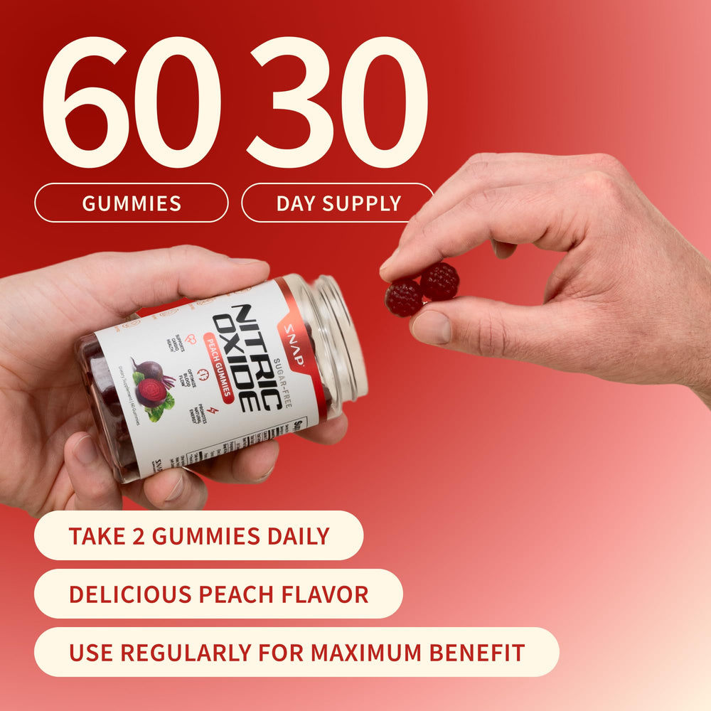 Snap Supplements Nitric Oxide Beet Root packaging with GMP certification note.