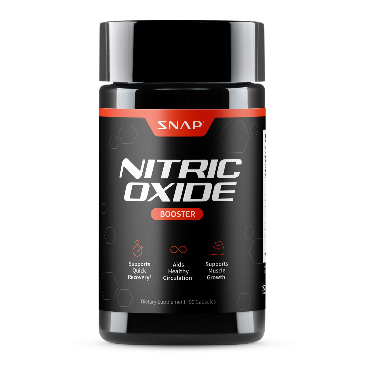 Snap Supplements Nitric Oxide Booster bottle for clean energy during workouts