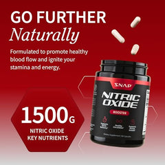 Snap Supplements Nitric Oxide capsules closeup highlight veggie capsules for active recovery.
