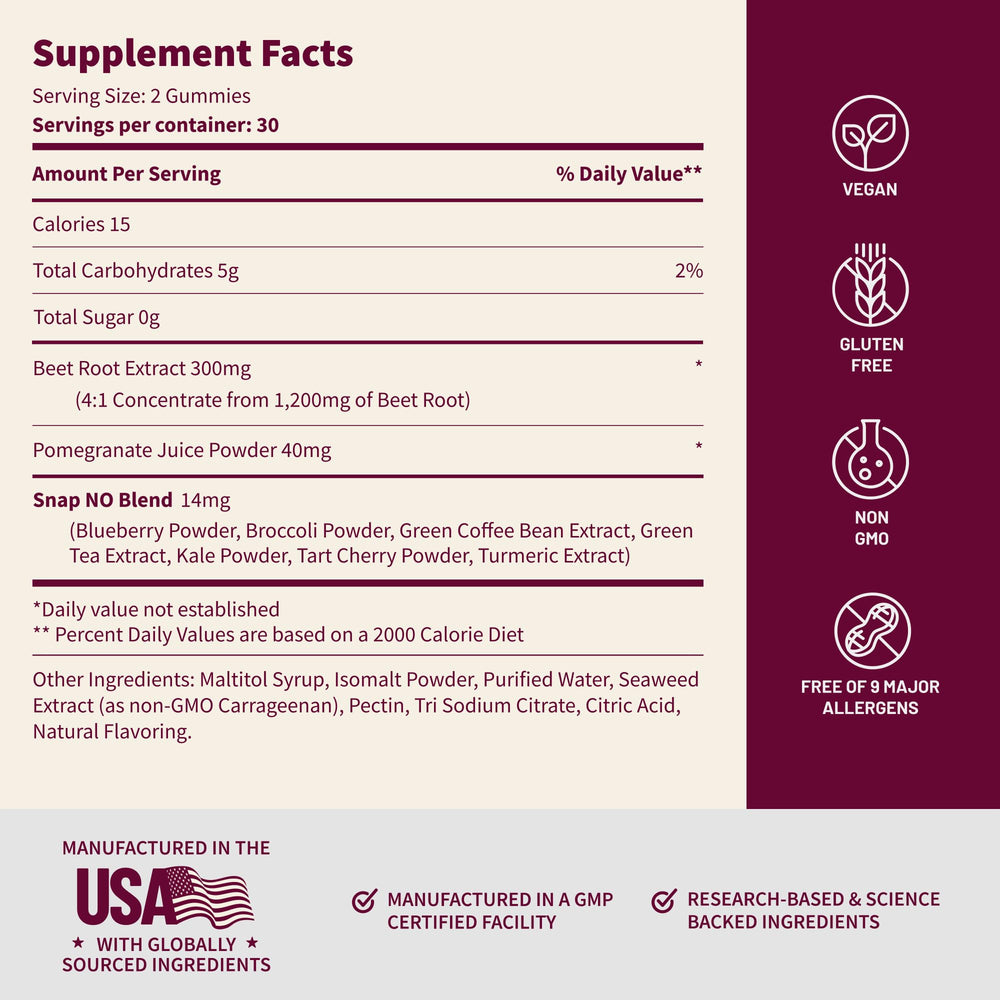 Snap Supplements cherry-flavor gummy close-up highlighting taste