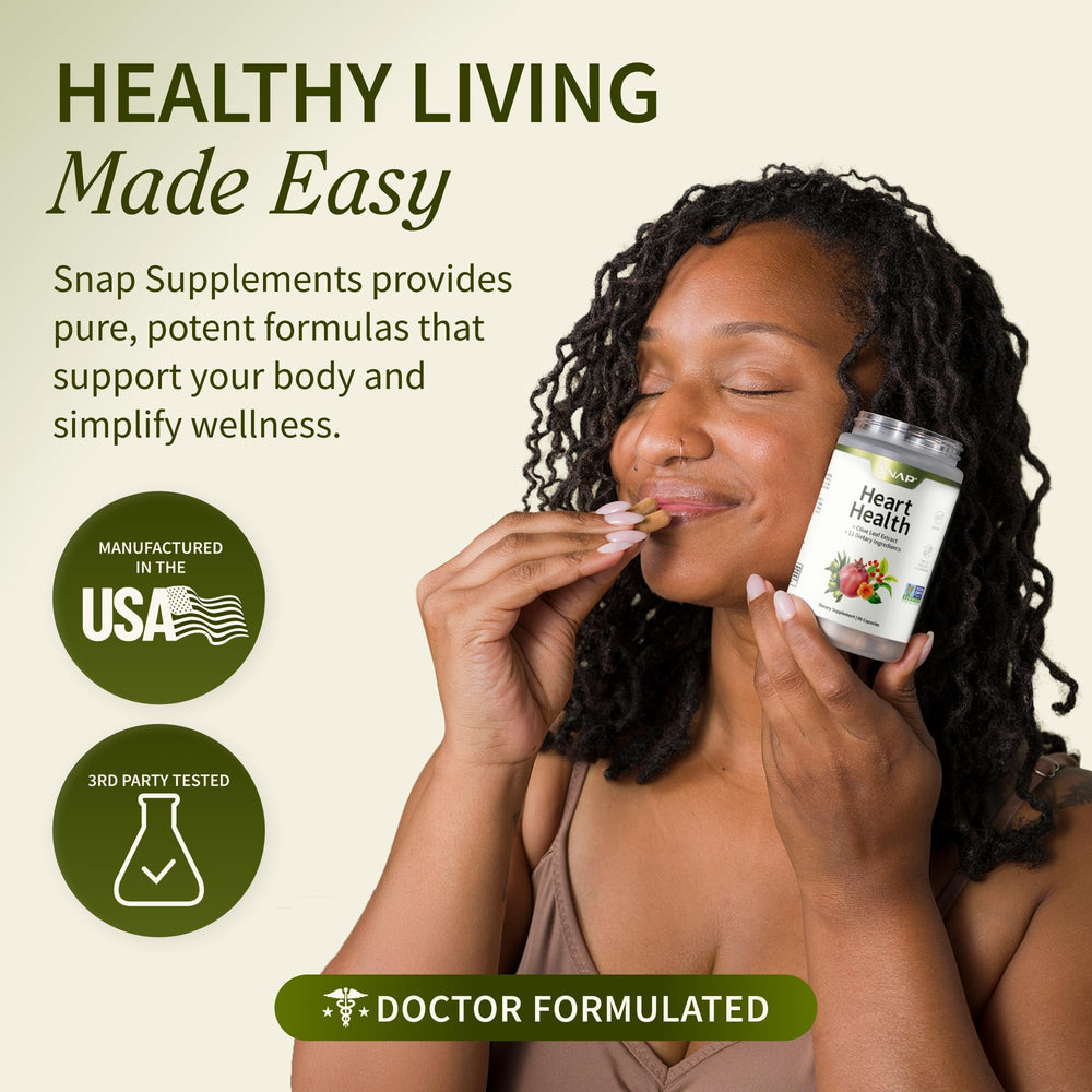 Olive leaf extract from Snap Supplements signaling antioxidant activity.