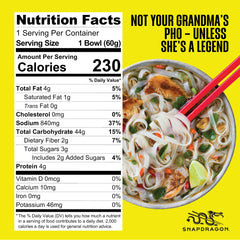 Snapdragon Chicken Pho noodles in bowl showcase gluten-free rice noodles.