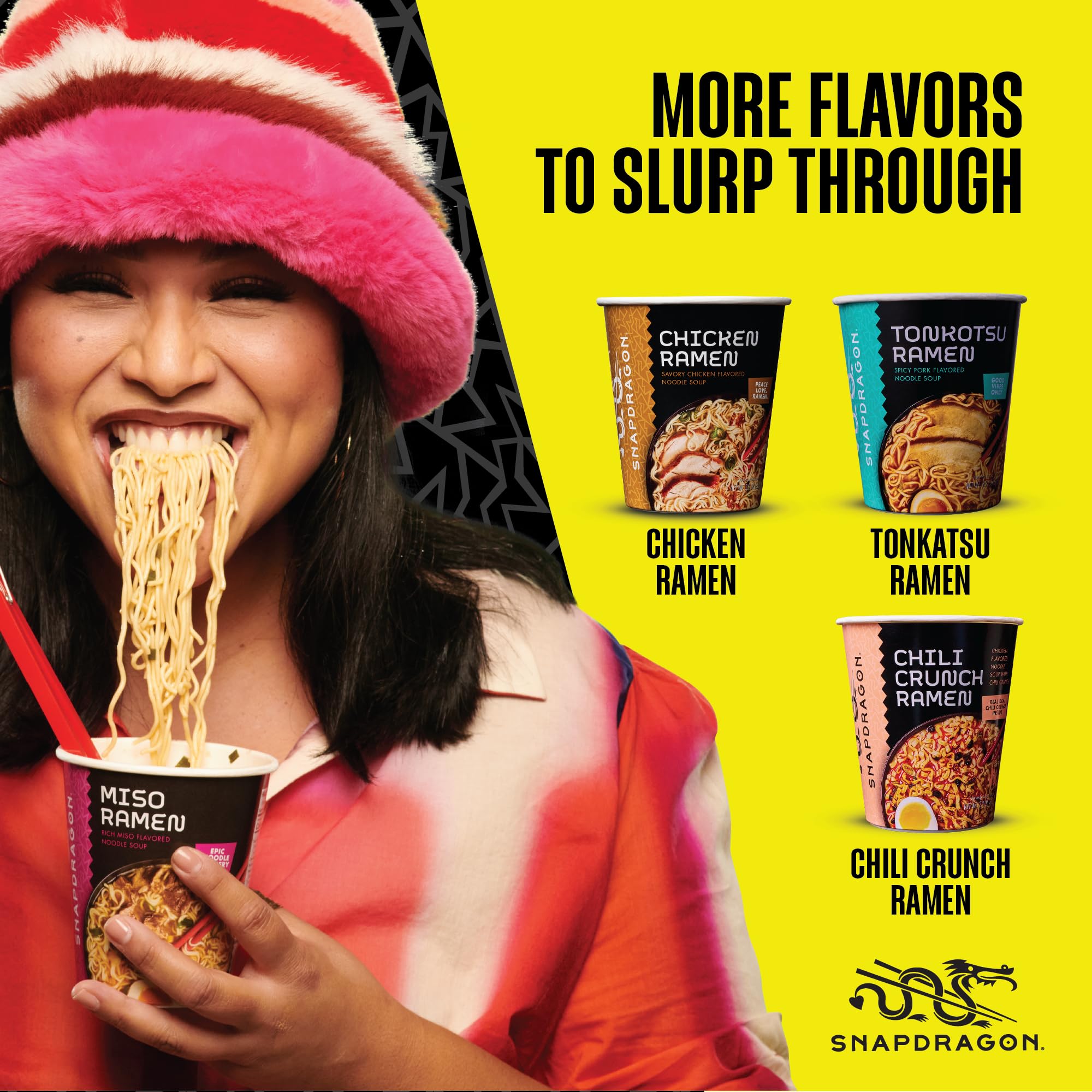 Snapdragon Miso Ramen Cup Noodles chili oil flavoring enhances aroma and heat.