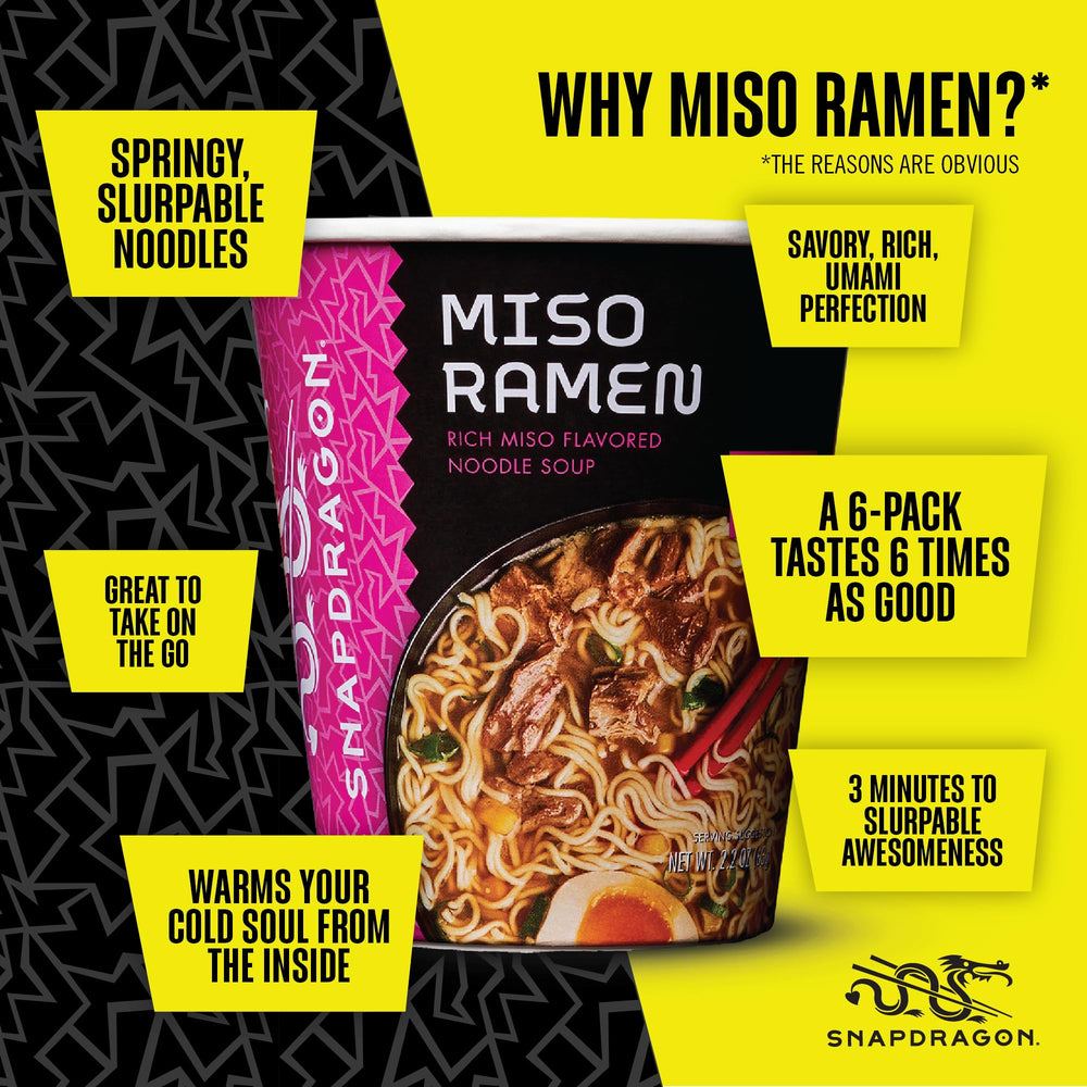 Snapdragon Miso Ramen Cup Noodles ready-to-serve meal in minutes.