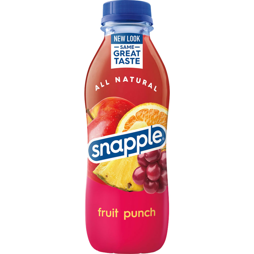 Snapple Fruit Punch glass served outdoors, perfect for picnics and outdoor breaks.