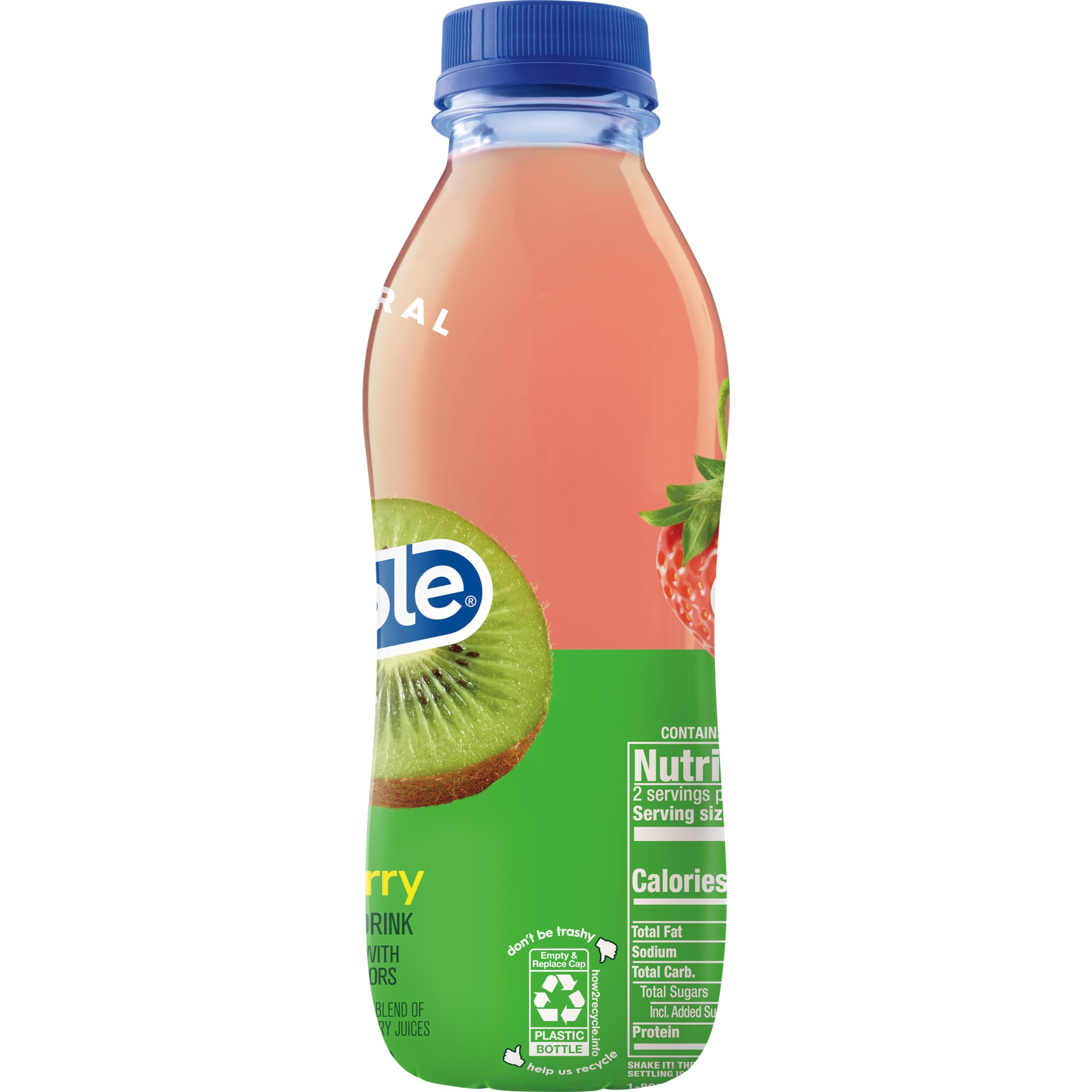 Snapple Kiwi Strawberry fresh fruit imagery implies natural, tasty juice.
