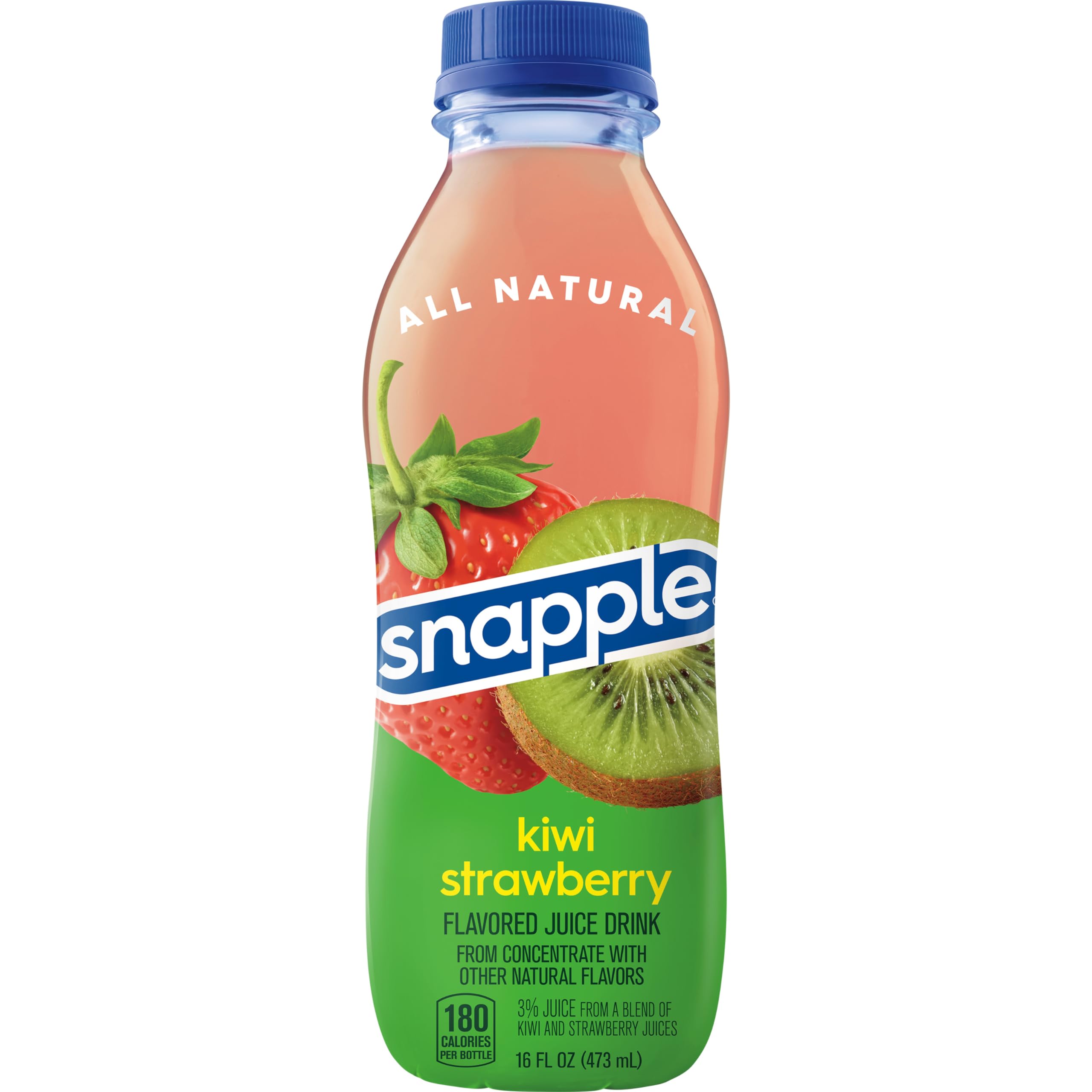 Snapple Kiwi Strawberry pack of 12 bottles emphasizes value and sustainability.