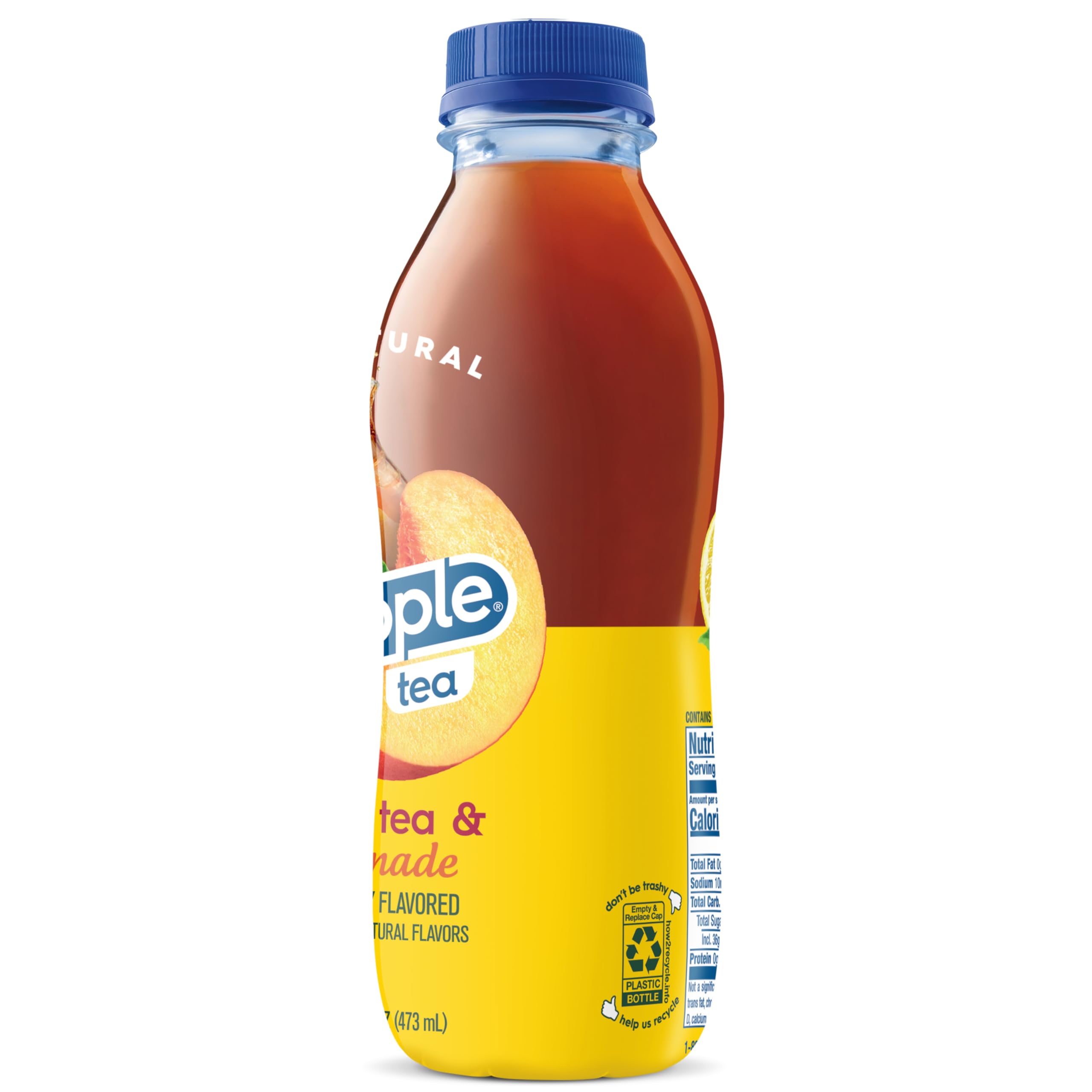 Snapple Peach Tea Lemonade in fridge, ready to chill.