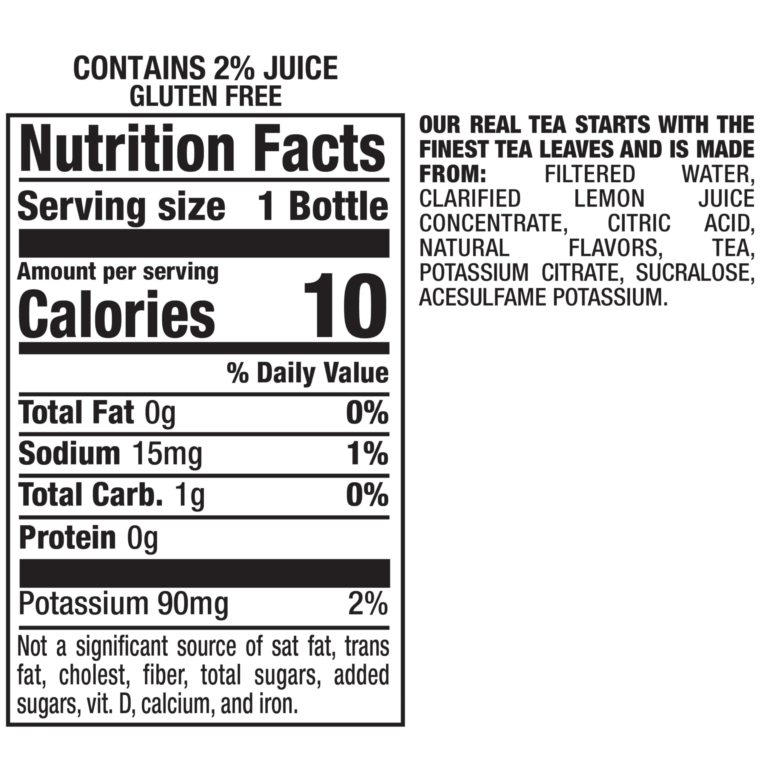 Close-up of Snapple label on Zero Sugar Half 'n Half Lemonade Iced Tea