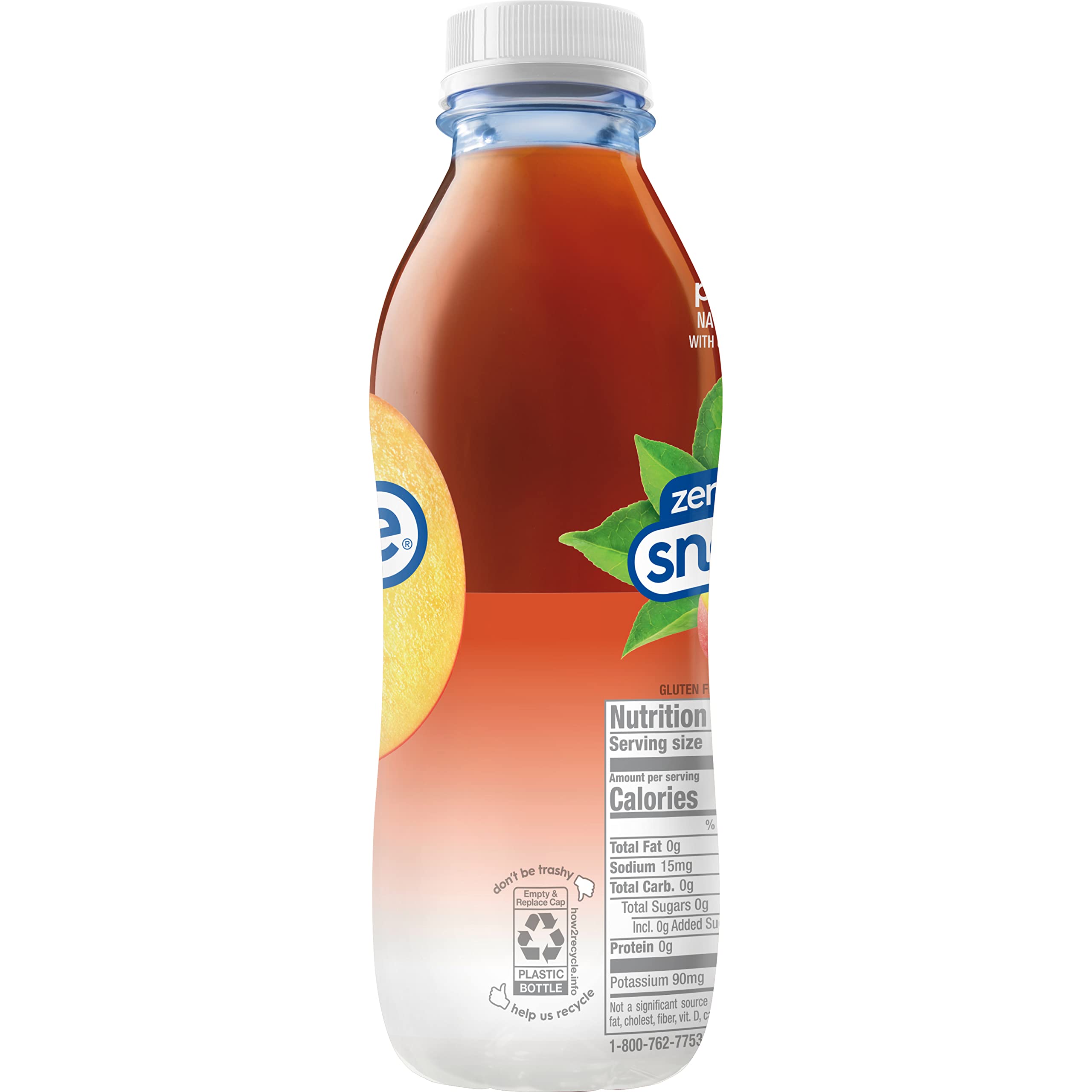 Snapple Zero Sugar Peach Tea tea leaves close-up, vibrant black and green blend.