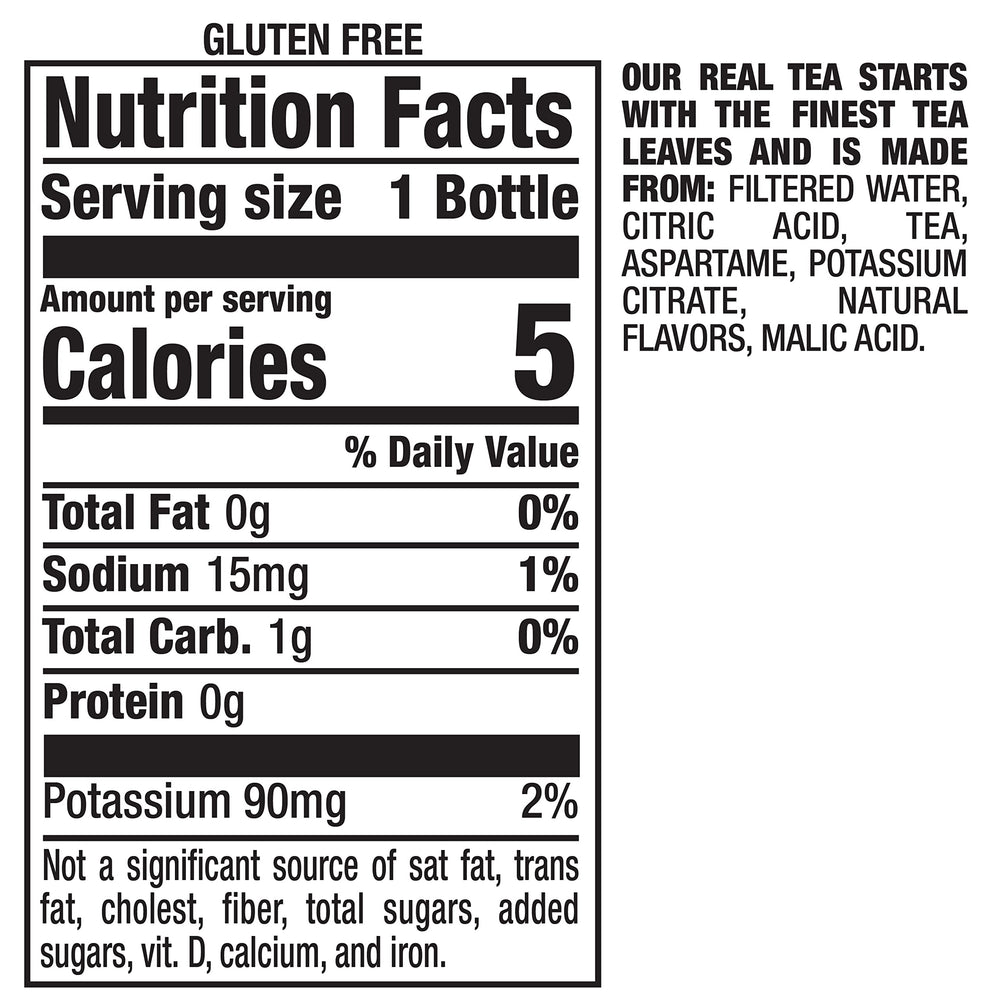 Snapple Zero Sugar Raspberry Tea label closeup highlights bold flavor.