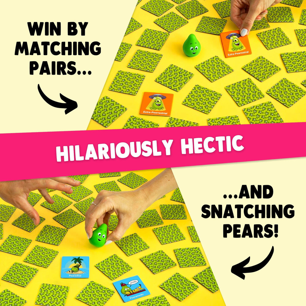 Snatching Pears players snatching action highlights quick reflexes during play.