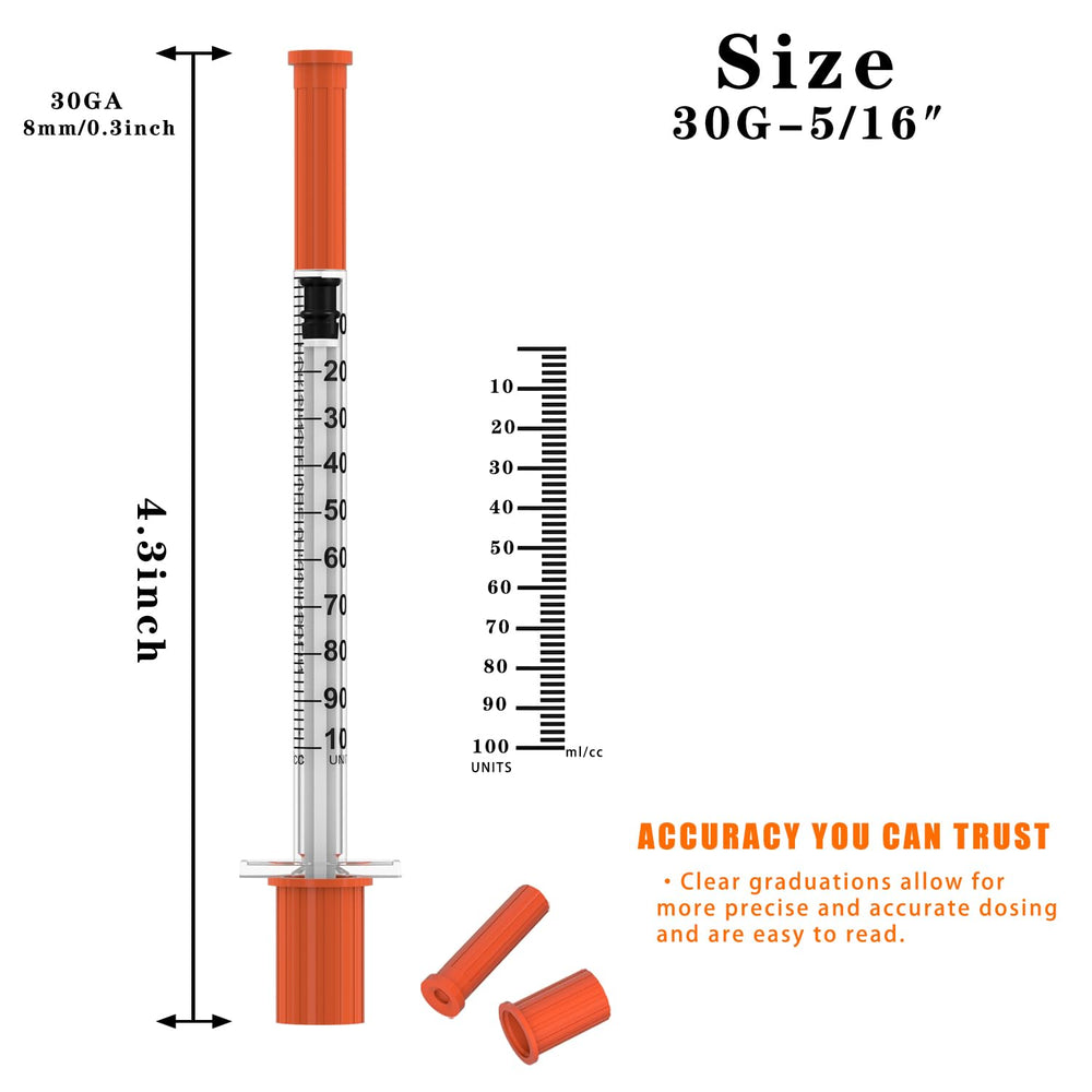 Individually wrapped Sndedi U-100 syringe for convenient, clean single-use handling.