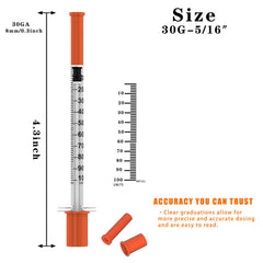 Individually wrapped Sndedi U-100 syringe for convenient, clean single-use handling.