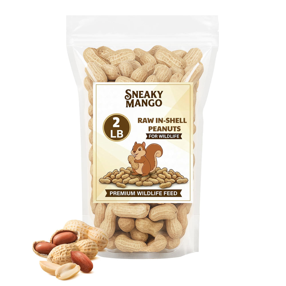 Sneaky Mango raw peanuts in shell, 2 lb, ideal for wildlife feeders.