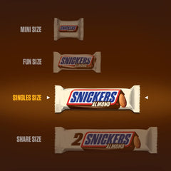 SNICKERS Almond Bars unwrapped, ready for a quick on-the-go snack.