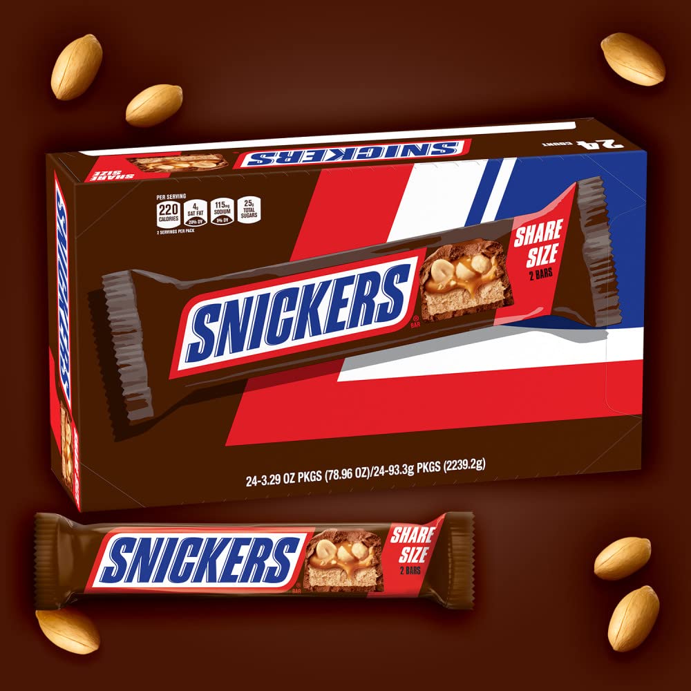 Snickers gift-basket ready packaging, ideal for holidays and events.