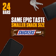 Snickers on-the-go snack in pocket-sized bag.