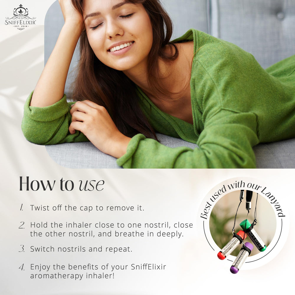 On-the-go travel moment with SniffElixir nasal inhaler for quick refreshment