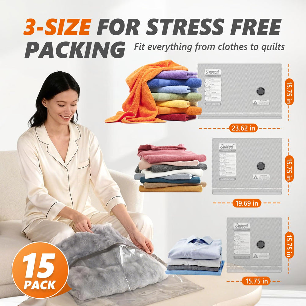 SNOCOD tear-resistant bags protect garments during travel.