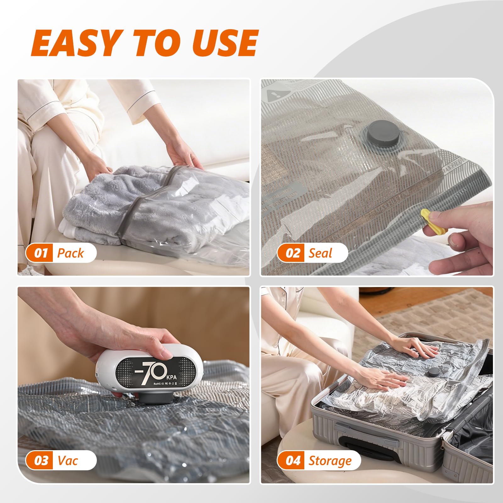 SNOCOD three-size set fits sweaters, jackets, and bulky items.