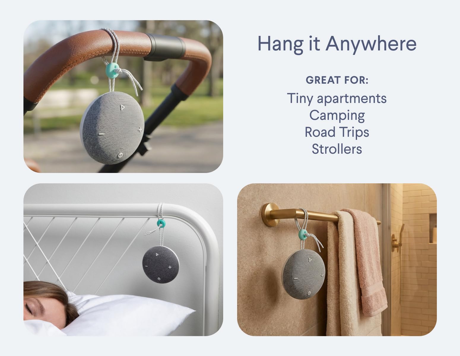 SNOOZ Go 2 USB-C charging for quick, convenient power.