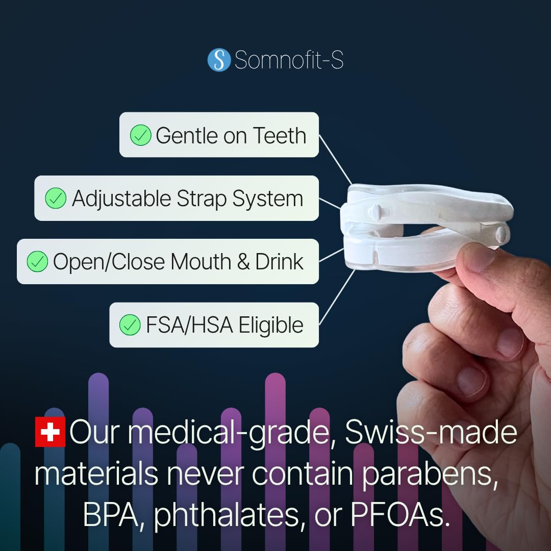 SnoreLessNow Somnofit even-pressure-system promotes even distribution for quieter sleep.