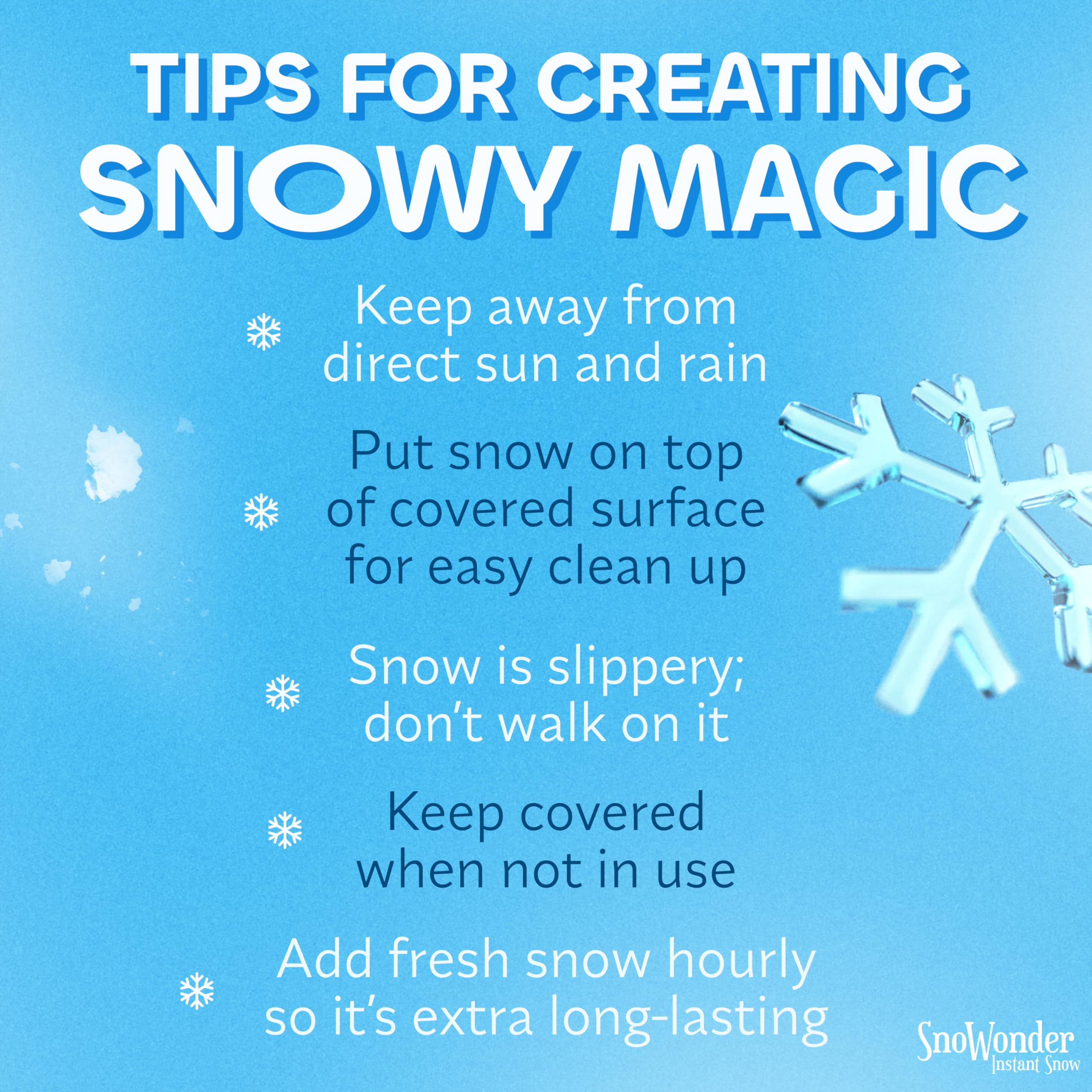 Snowonder made-in-usa snow shown as safe, American-made material.