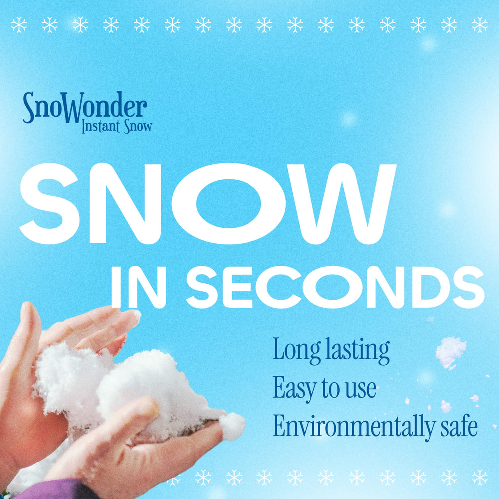 Snowonder snow play scene showing safe, long-lasting snow for creative play.