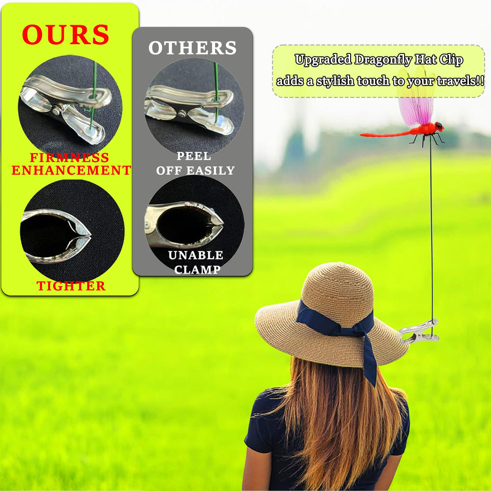 sntxmy dragonfly clip with red wings, withstands outdoor weather