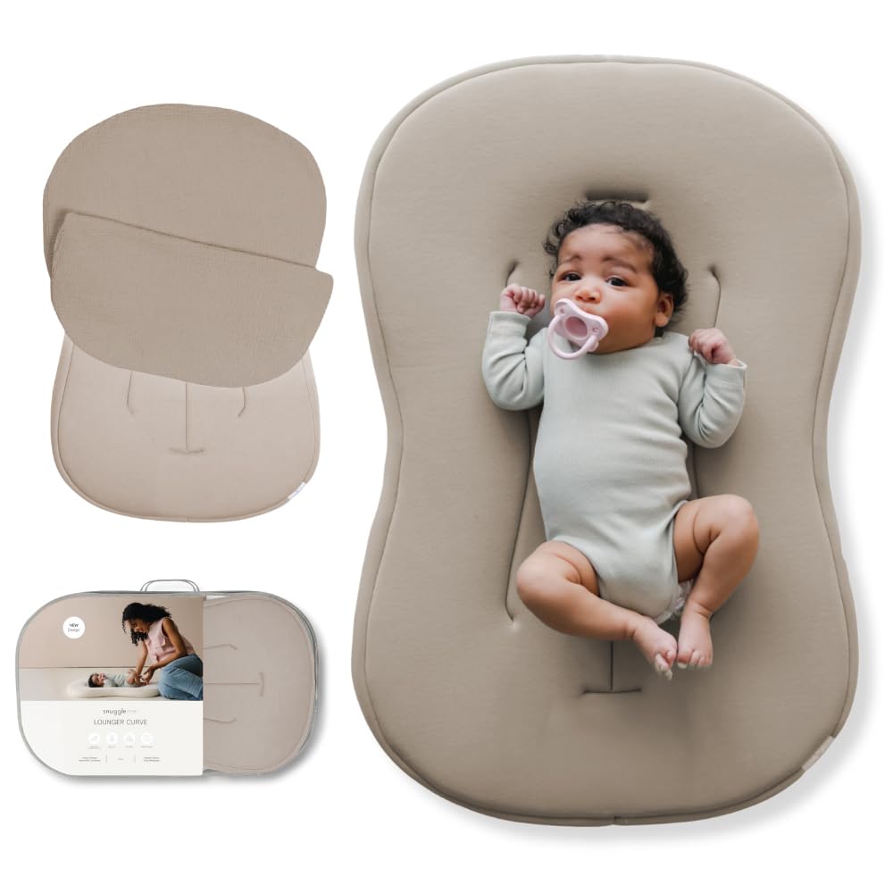 Snuggle Me Baby Lounger Curve cover closeup, buttery-soft organic cotton for gentle infant touch.