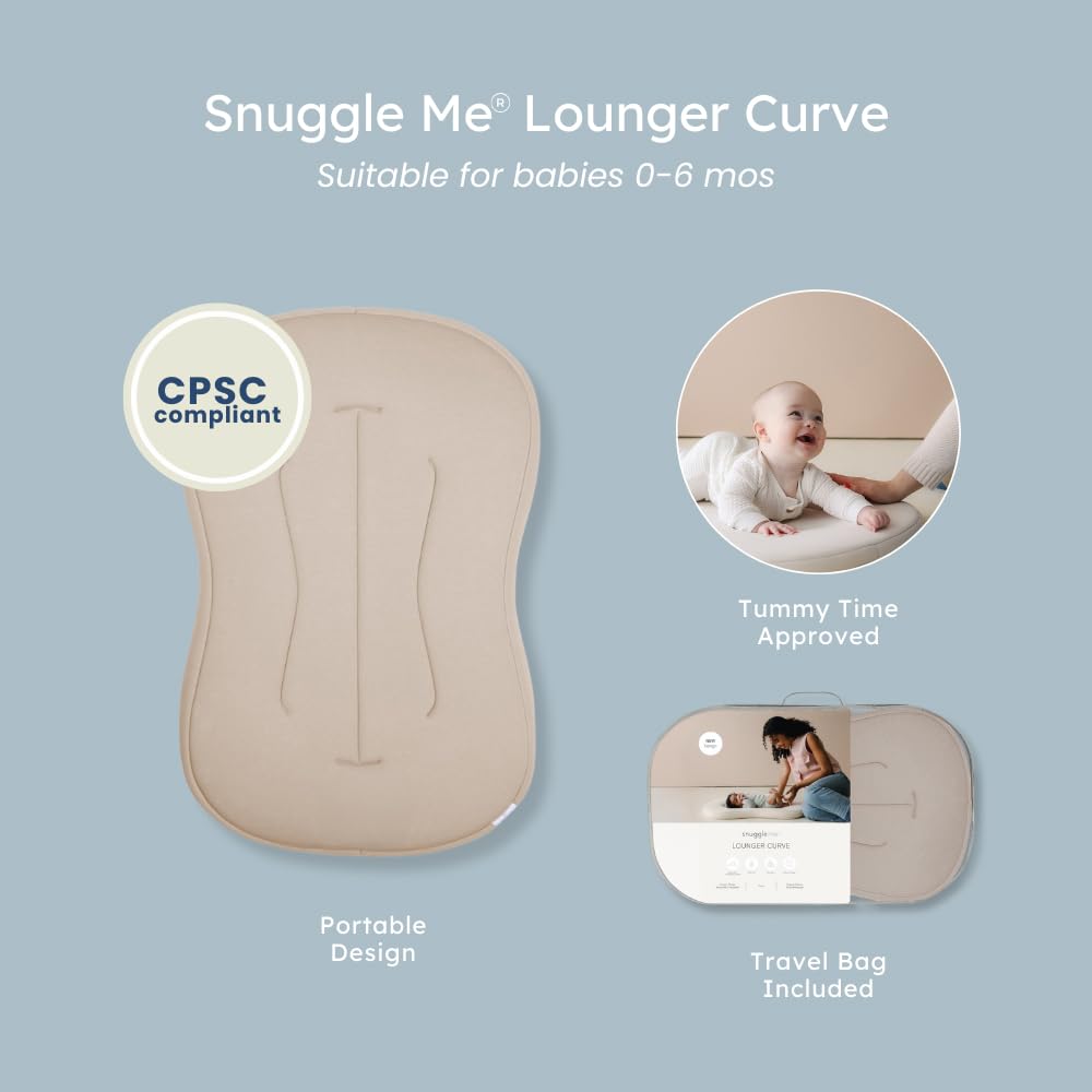 Snuggle Me Lounger Curve lounging setup, cozy space for playtime and tummy time.