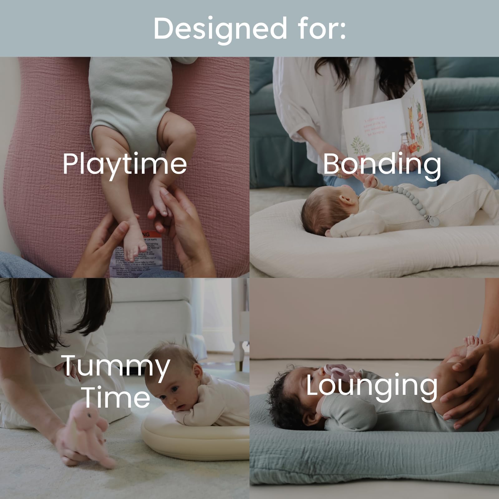 Snuggle Me Lounger Curve travel bag with product, portable design for trips and family visits.