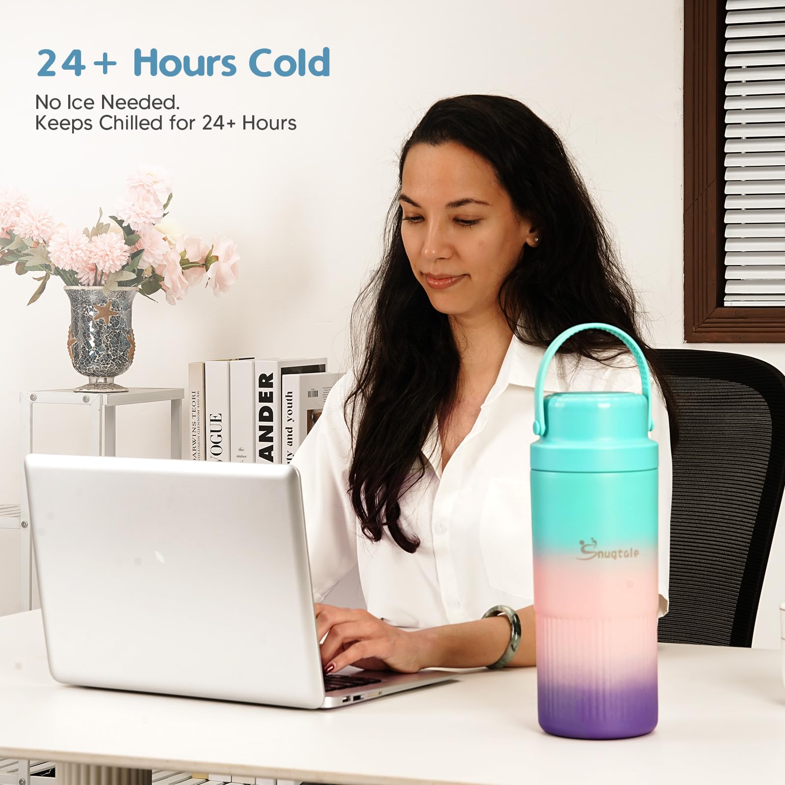 Snugtale 360-degree cooling tube technology provides even cooling without ice.