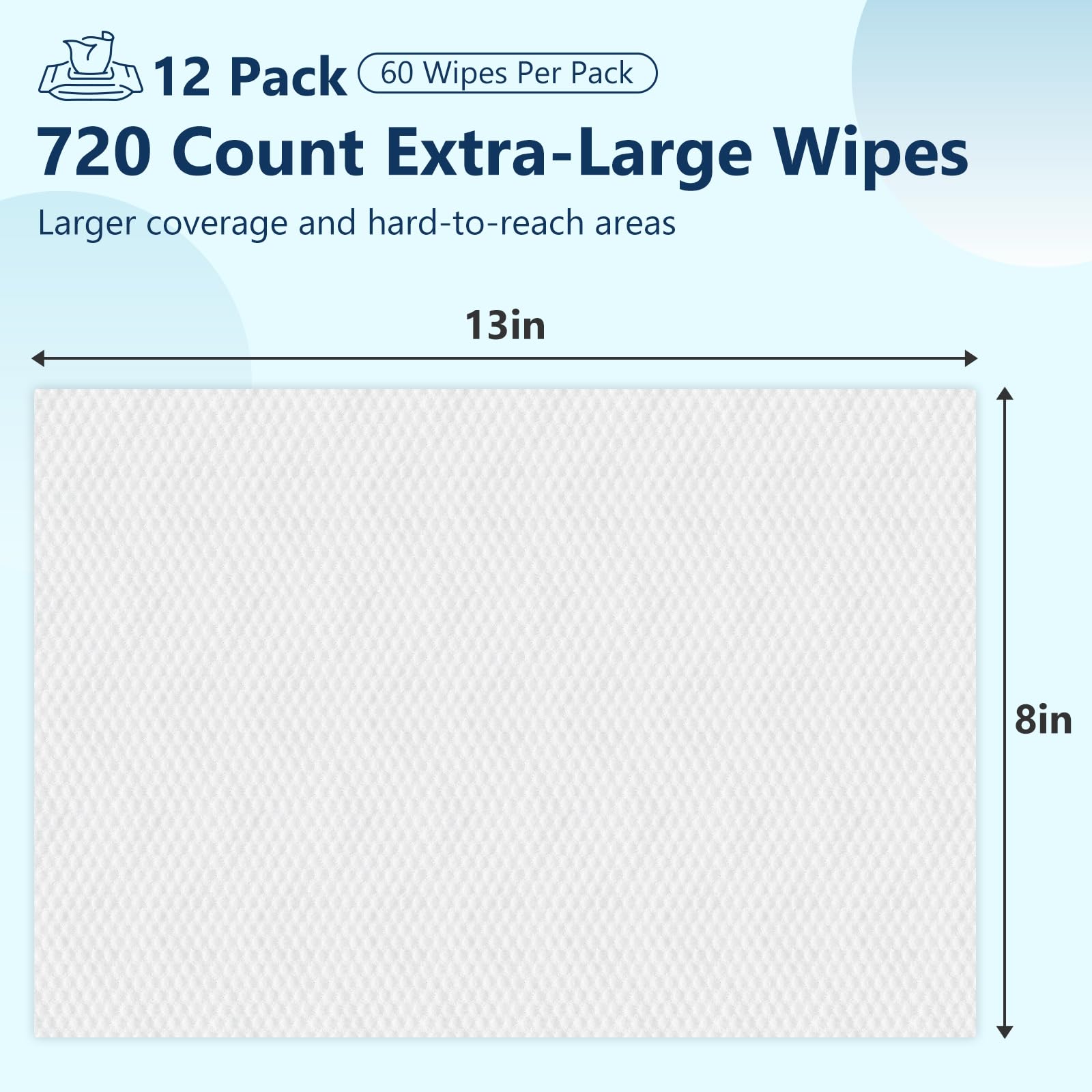 Snuvid adult wipes closeup fabric highlights durable, tear-resistant material for efficient cleansing.