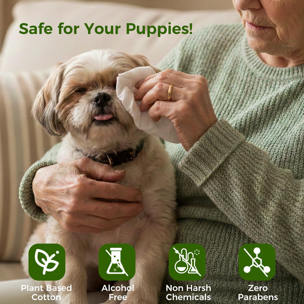Snuvid dog wipes with aloe vera nourish skin and fur during pampering