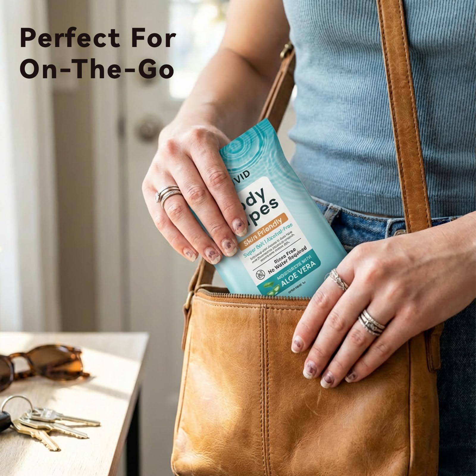Snuvid post-workout refresh wipes offer convenient cleaning.