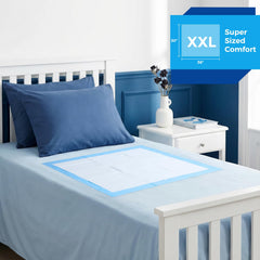 Snuvid XXL underpads quilted top close-up for gentle skin contact.