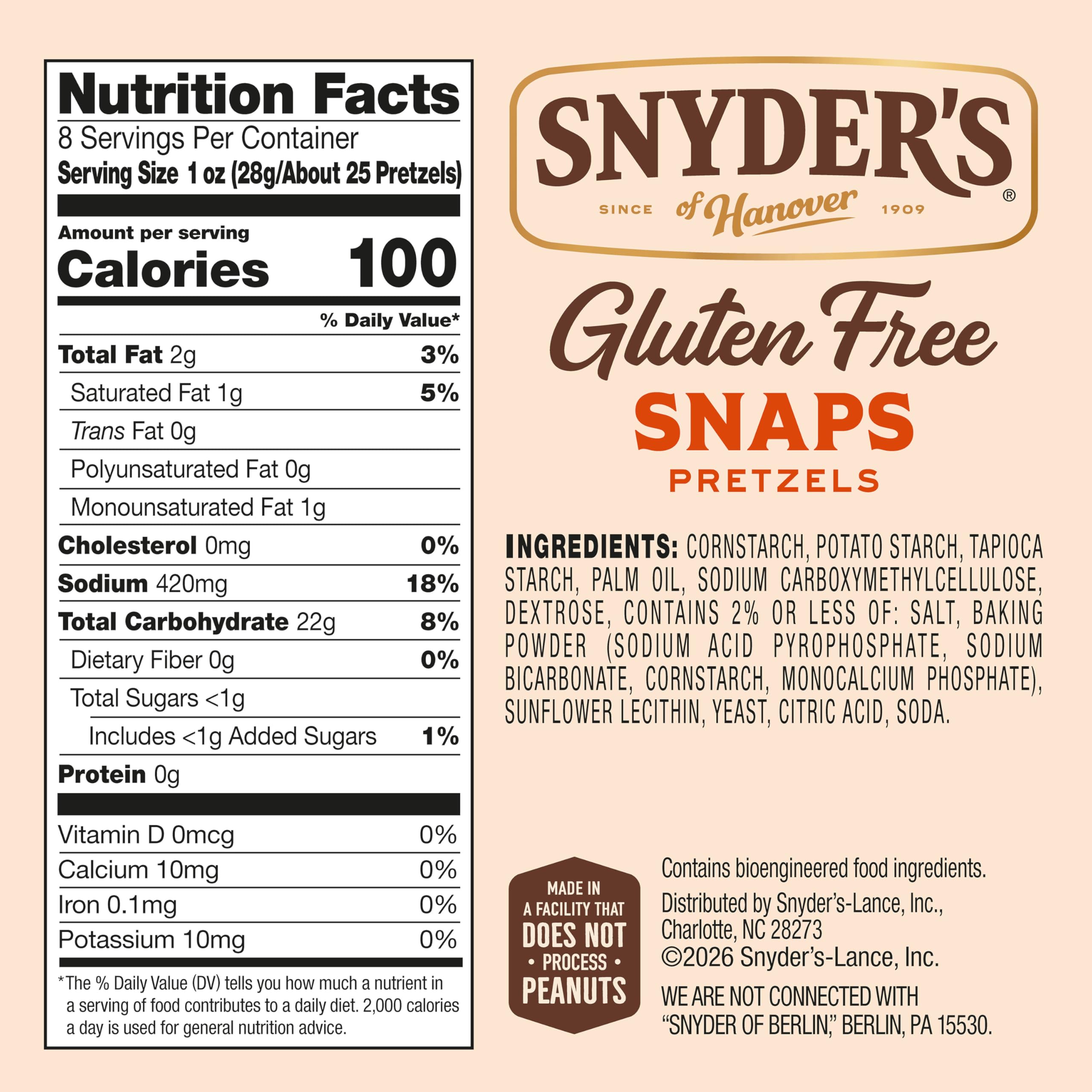 Snyder's Gluten Free Snaps checkerboard bites deliver crunch in every bite