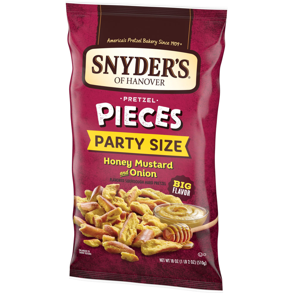 Party-size 18-ounce bag on a table, perfect for gatherings.