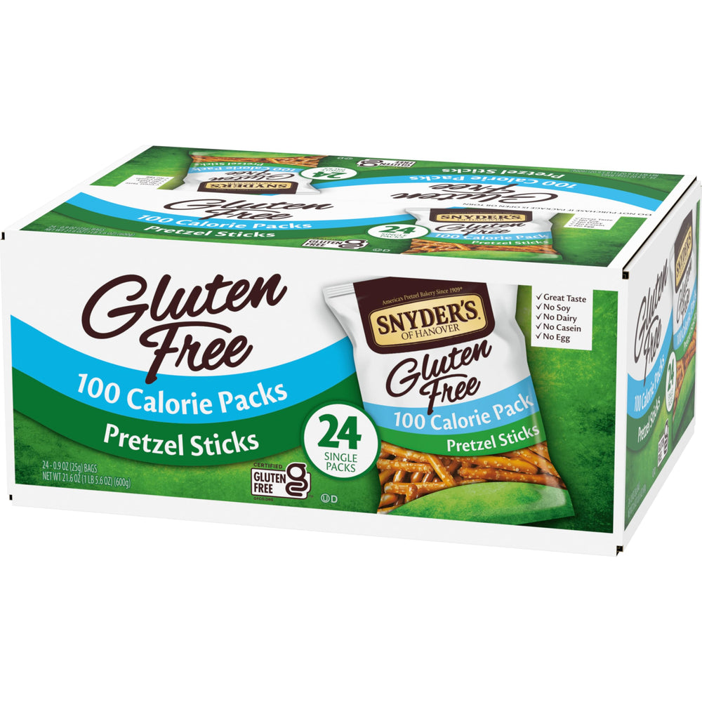 Snyder's gluten-free pretzel sticks pair well with gluten-free dips for snack-time versatility.